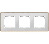 Рамка Simon декоративная, 3 поста, Select, S82 Detail, белый-дерево Бук 8201630-270