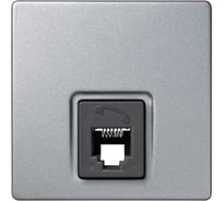 Телефонная розетка Simon RJ12, 6 контактов, S73 Loft, алюминий 73481-63
