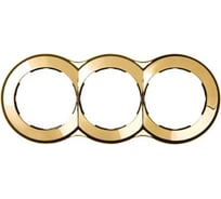 Рамка Simon декоративная, 3 поста, круг в круге, S88, золото 88630-36