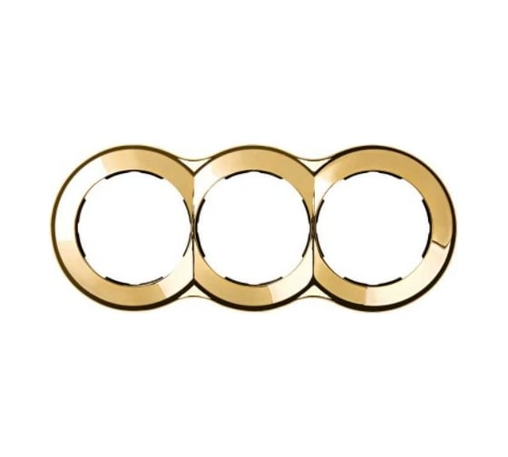 Рамка Simon декоративная, 3 поста, круг в круге, S88, золото 88630-36 1