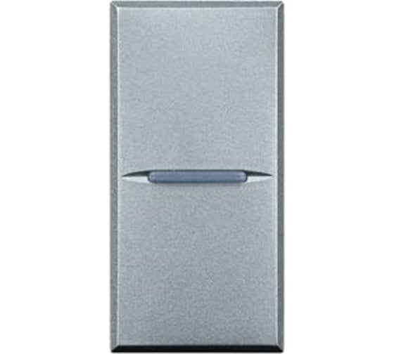 Кнопка Legrand Axolute аксиальная одноклавишный 10А 250В Винтовые клеммы 1 модуль Цвет Алюминий HC4005N 1