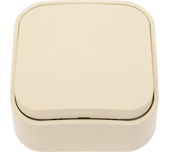 Выключатель Legrand кнопочный одноклавишный Quteo IP20 6А 250В винтовые зажимы накладной монтаж слоновая кость 782235