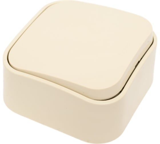 Выключатель Legrand кнопочный одноклавишный Quteo IP20 6А 250В винтовые зажимы накладной монтаж слоновая кость 782235