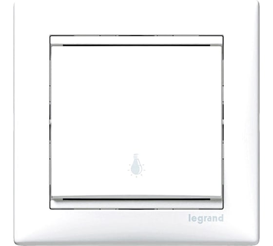 Выключатель Legrand кнопочный одноклавишный с символом лампы Legrand Valena 10А 250В схема 1P безвинтовые зажимы слоновая кость 774312