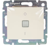 Выключатель Legrand одноклавишный двухполюсный с индикацией Legrand Valena 10А 250В схема 2T безвинтовые зажимы слоновая кость 774349