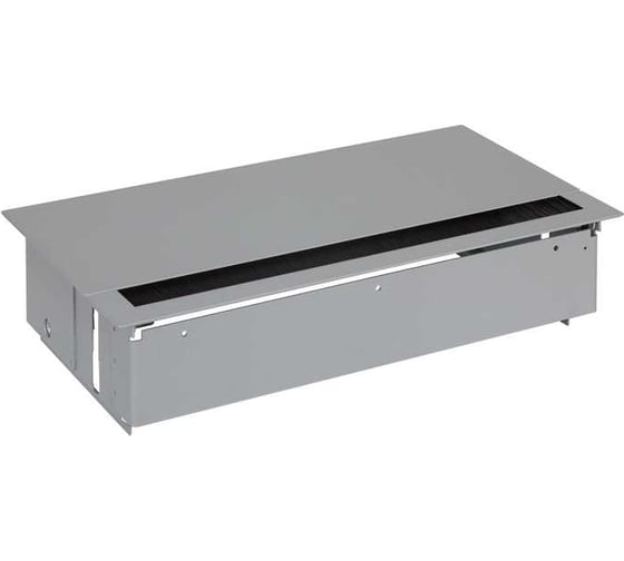 Врезной розеточный блок с крышкой Simon, ввод щетка, 3x2PE, 2xUSB зарядных устройства, 2 свободных модуля, алюминий, S400 44623000-133