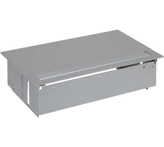 Врезной розеточный блок с крышкой и металлическим вводом Simon 2x2PE, 2xUSB зарядных устройства,1 свободный модуль, алюминий, S400 45422000-133