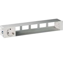 Врезной розеточный блок с крышкой и металлическим вводом Simon 1x2PE, 5 пустых отверстий, белый, S400 45601000-130