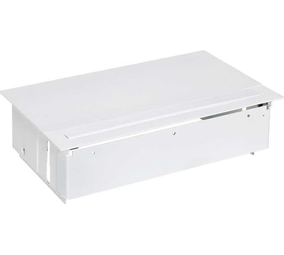 Врезной розеточный блок с крышкой и металлическим вводом Simon 1x2PE, 3 свободных модуля, белый, S400 45401000-130