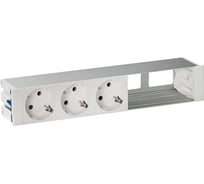 Врезной розеточный блок с крышкой и металлическим вводом Simon 3x2PE, 2 свободных модуля, белый, S400 45503000-130