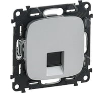 Информационная розетка одиночная Legrand Valena ALLURE RJ45, Кат5е, UTP, с лицевой панелью, алюминий 753940