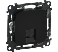 Информационная розетка одиночная Legrand Valena ALLURE RJ45, Кат6, UTP, с лицевой панелью, антрацит 753952