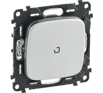 Переключатель Legrand Valena ALLURE 10АХ 250В с подсветкой, с лицевой панелью, безвинтовые зажимы, алюминий 752926