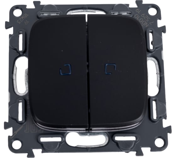 Переключатель двухклавишный Legrand Valena ALLURE 10АХ, 250В, с подсветкой, с лицевой панелью, антрацит 752919 1