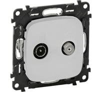 Розетка TV/SAT Legrand Valena ALLURE двухкабельная, с лицевой панелью, алюминий 753958