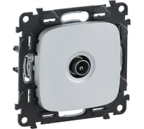 Розетка ТВ Legrand Valena ALLURE оконечная, 10дБ, 0-862 МГц, с лицевой панелью, алюминий 753960
