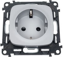Силовая розетка Legrand Valena ALLURE  2К+З 16А 250В с защитными шторками.Безвинтовые зажимы.С лицевой панелью.Алюминий 753920
