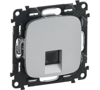 Телефонная розетка Legrand Valena ALLURE RJ11, одиночная, с лицевой панелью, алюминий 753938
