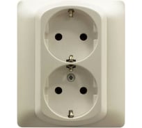 Двойная розетка Legrand Galea Life 2x2К+3, автоматические клеммы, с защитными шторками, в сборе, pearl 771533