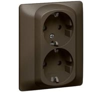 Двойная розетка Legrand Galea Life 2x2К+3, винтовые клеммы в сборе, Dark Bronze 771230