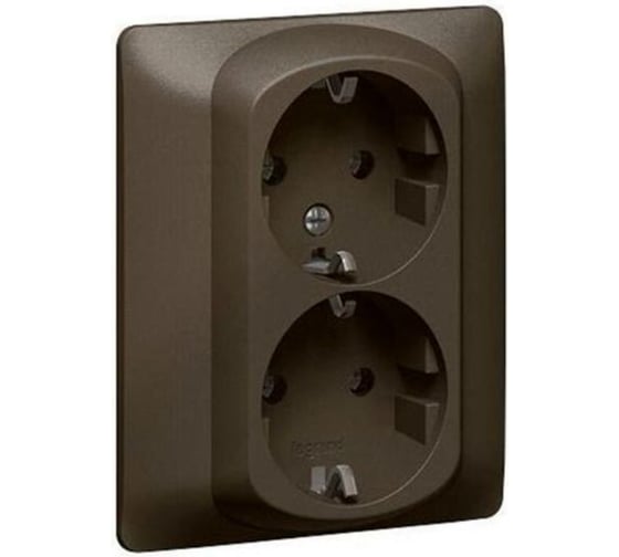 Двойная розетка Legrand Galea Life 2x2К+3, винтовые клеммы в сборе, Dark Bronze 771230