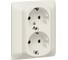 Двойная розетка Legrand Galea Life 2x2К+3, винтовые клеммы, с защитными шторками в сборе, pearl 771531 1