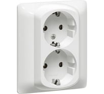 Двойная розетка Legrand Galea Life 2x2К+3, винтовые клеммы, с защитными шторками в сборе, white 771031