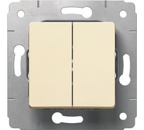 Двойной переключатель Legrand Cariva на 2 направления, двухклавишный, автоматические клеммы, 10 или 16 АX, 250 В~, слоновая кость 773708