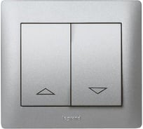Клавиша двойная Legrand Galea Life для механизмов управления рольставнями Кат № 7 758 04/14 Aluminium 771314