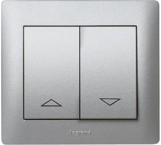 Клавиша двойная Legrand Galea Life для механизмов управления рольставнями Кат № 7 758 04/14 Aluminium 771314 1