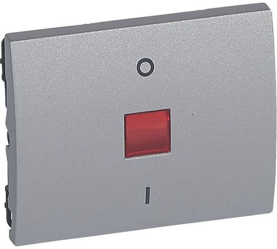 Клавиша Legrand Galea Life двухполюсная, с индикацией, Aluminium 771318