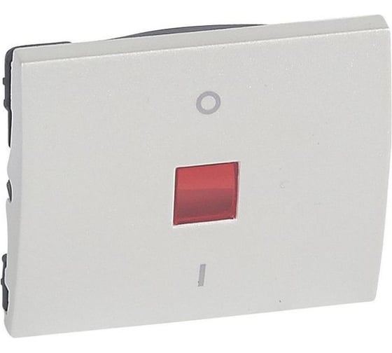 Клавиша Legrand Galea Life двухполюсная, с индикацией, Pearl 771518