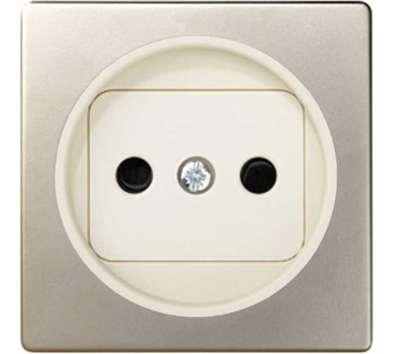 Накладка на розетку Simon двухполюсную 2Р без заземления, с защитной шторкой, шампань-слоновая кость 82040-64 1