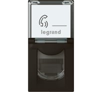 Розетка RJ 45 Legrand программа Mosaic категория 6, FTP, 1 модуль, матовая черная 079162L