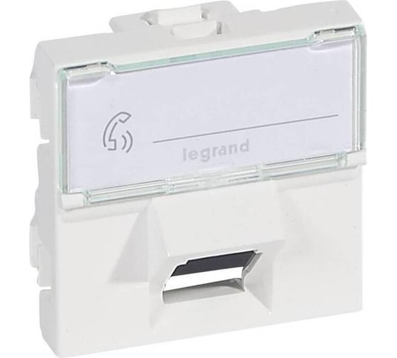 Розетка RJ 45 Legrand программа Mosaic категория 6, FTP 45, 2 модуля, белый 076505