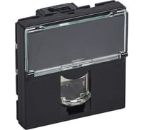 Розетка RJ 45 Legrand программа Mosaic категория 6, STP, 2 модуля, черный 079486
