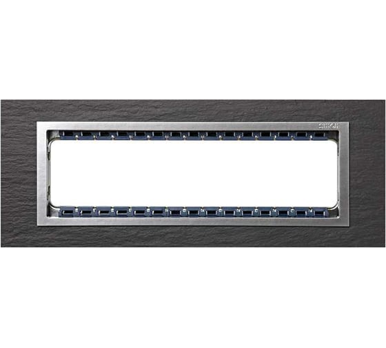 Декоративная рамка Simon, суппорт, 8 узких, 4 широких модулей, S82C, камень, сланец-алюминий 82987-63 1