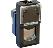 Розетка RJ 45 Legrand программа Mosaic категория 6, UTP, 1 модуль, матовая черная 079461L
