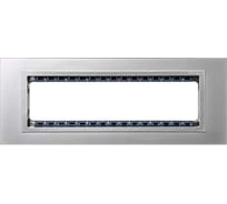Декоративная рамка Simon, суппорт, 8 узких, 4 широких модулей, S82C, металл, алюминий 82987-33