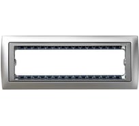 Декоративная рамка Simon, суппорт, 8 узких, 4 широких модулей, S82C, металл, алюминий 82984-33