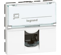 Розетка RJ 45 Legrand программа Mosaic категория 6, UTP, 90, 2 модуля, белый 076591