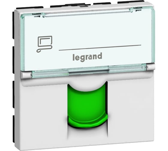 Розетка RJ 45 Legrand программа Mosaic категория 6a, STP, 2 модуля, белый с зеленой шторкой https://skr.sh/sS2qf5mIgy5