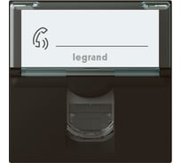Розетка RJ 45 Legrand программа Mosaic категория 6a, STP, 2 модуля, матовая черная 079176L
