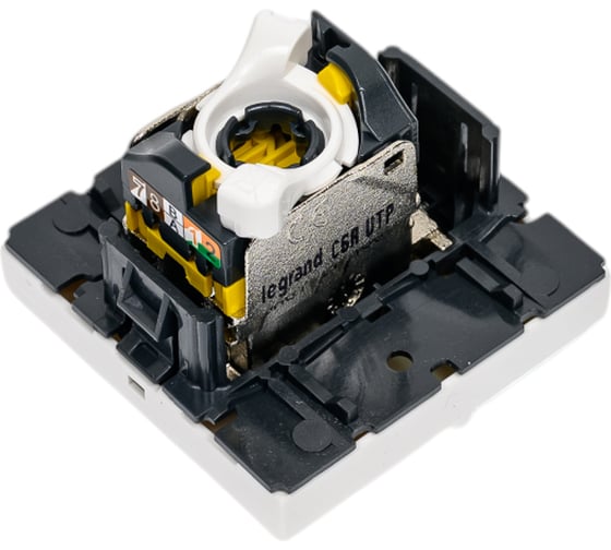Розетка RJ 45 Legrand программа Mosaic категория 6a, UTP, 2 модуля, белый 076574