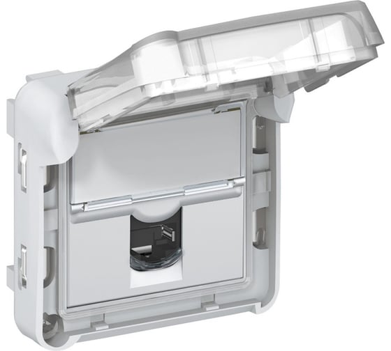 Розетка RJ 45 Legrand программа Plexo категория 6, UTP, IP 55, с закрытым клапаном, IK 07 069561 1