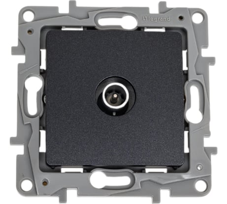 Розетка TV Legrand Etika телевизионная, проходная, антрацит 672663