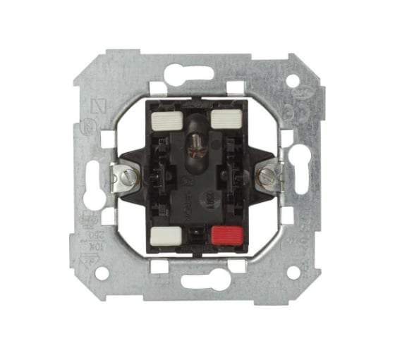 Одноклавишный проходной выключатель с контрольной подсветкой Simon 10АX, 250В 75202-39 1