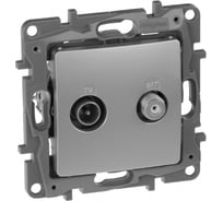 Розетка TV/SAT Legrand Etika двухкабельная, алюминий 672457