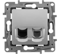 Розетка двойная RJ11+RJ45 Legrand Etika категория 5e, UTP, алюминий 672452