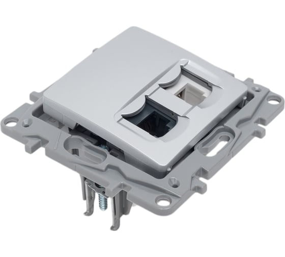 Розетка двойная RJ11+RJ45 Legrand Etika категория 5e, UTP, алюминий 672452